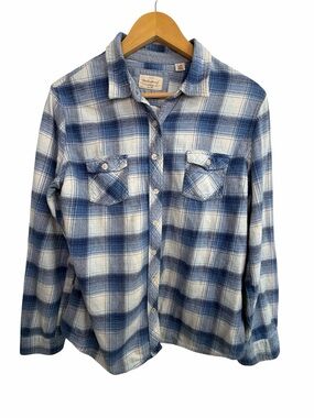 Weatherproof Vintage Plaid Button-Up Shirt L Coastal Grandmother Cottagecore